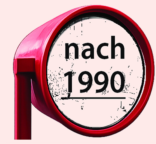 Rotes Sehrohr mit der Aufschrift nach 1990