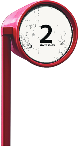Rotes Sehrohr mit der Zahl 2