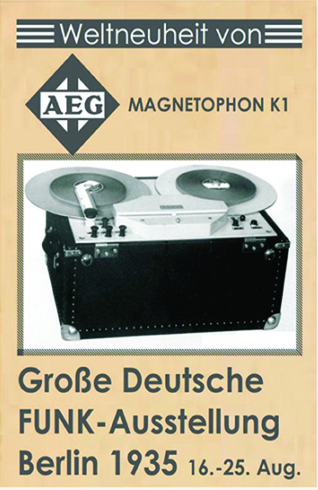Werbeplakat für das AEG Magnetophon K 1 auf der Großen Deutschen Funkausstellung 1935