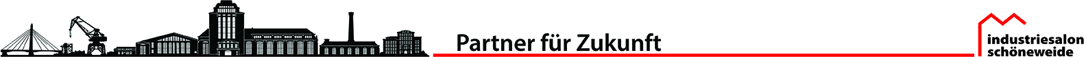 Industrieskyline, Partner für Zukunft und Logo des Industriesalons Schöneweide